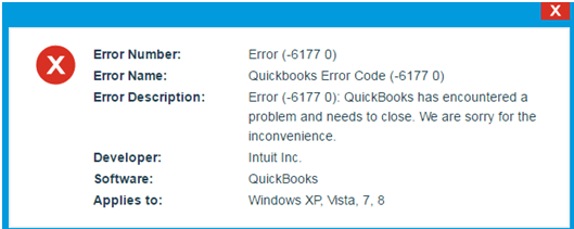 QuickBooks error code 6177
