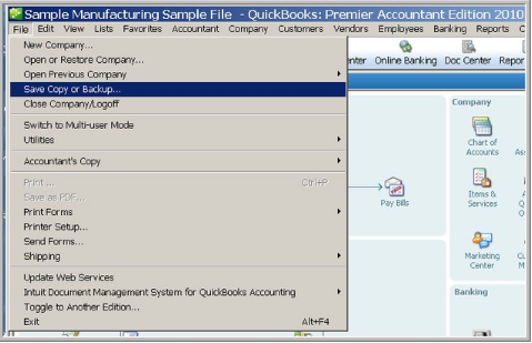 Locate the Company file to another folder/location