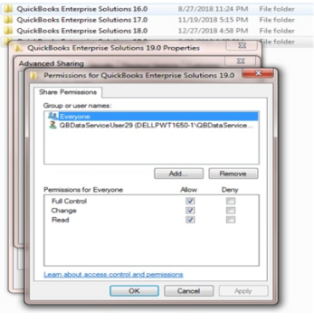 Set correct/proper permissions to the Folder to fix QuickBooks Error 6123