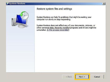 quickfixbookserror-Restore the Windows System