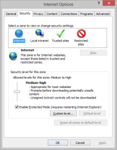 Configure the Internet Explorer