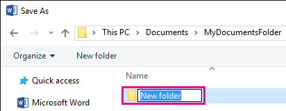 Create a new folder for a new company file