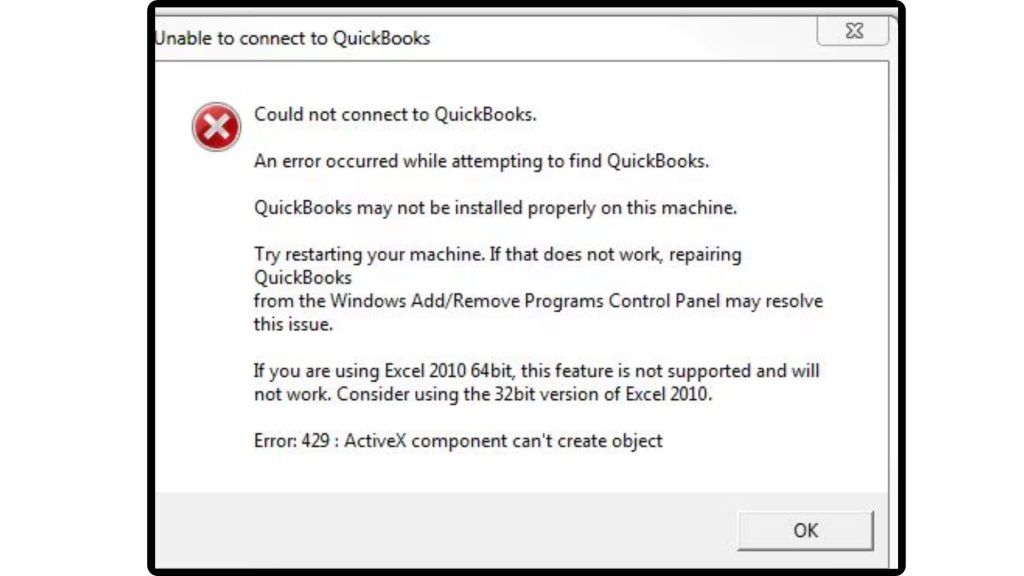 Quickbooks Runtime Error 429