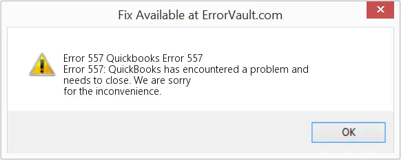 QuickBooks Payroll Error 557